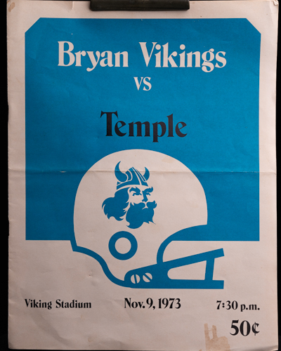 Bryan High School football program 1973 vs. Temple.