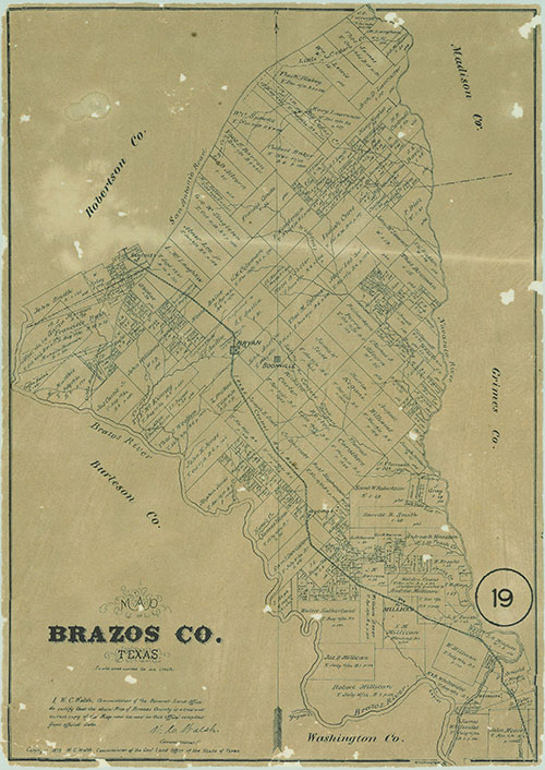 Brazos County Map 1879