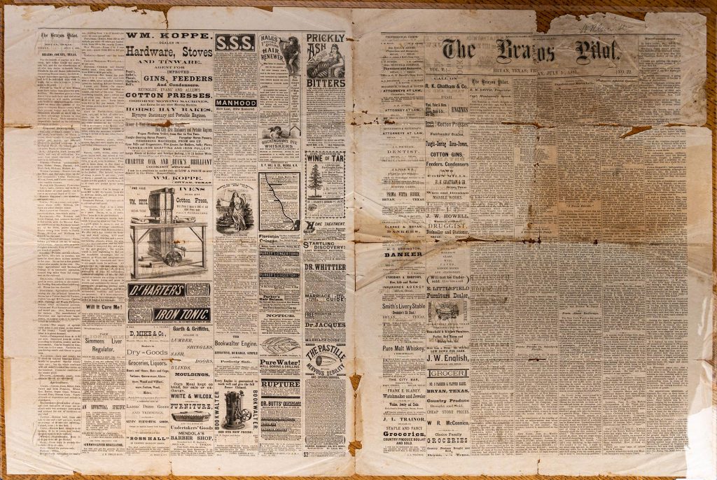 The Brazos Pilot newspaper. July 1, 1881.