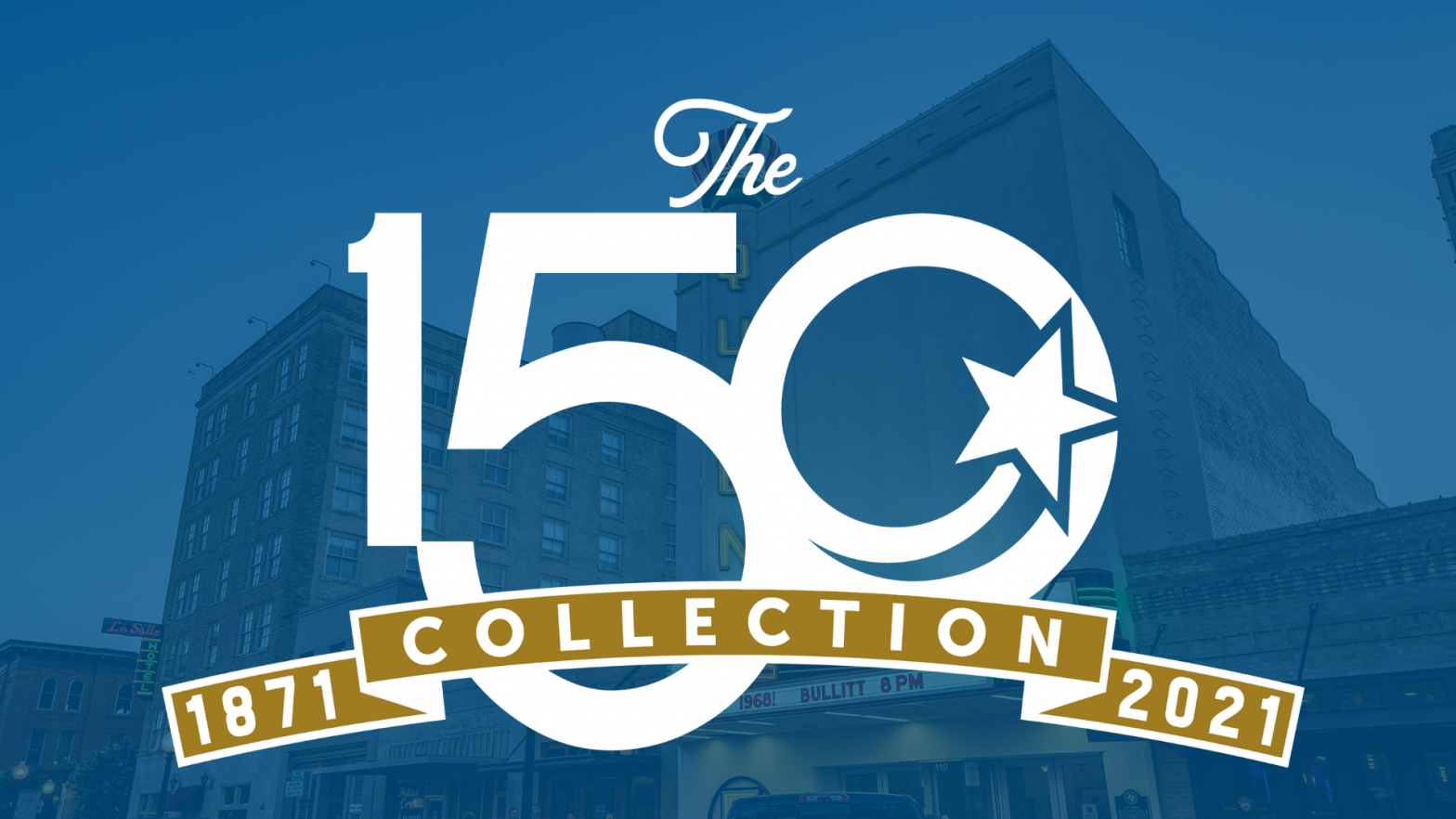The 150 Collection logo -- Collection of historic items on display at the Mounce and Carnegie libraries