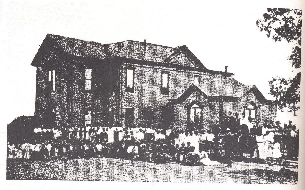 Photograph from 1885 of the Bryan School for Colored, the first public educational institution for African Americans in Bryan.