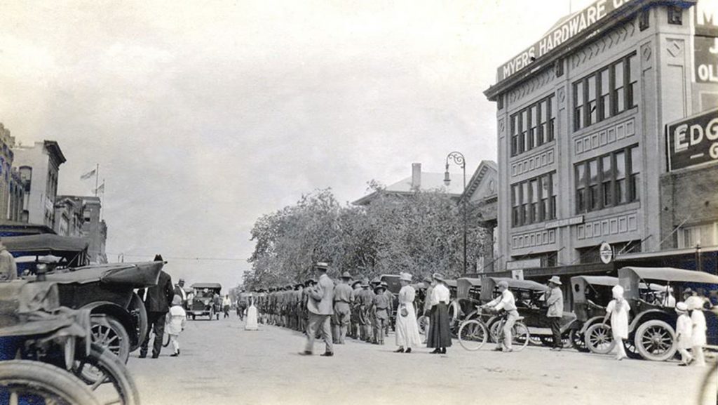 Downtown Bryan in the 1920s.