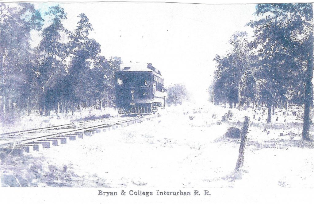 Photo of the Bryan & College Interurban Railway circa 1910-1914. Credit: W. F. Tauber Jr.