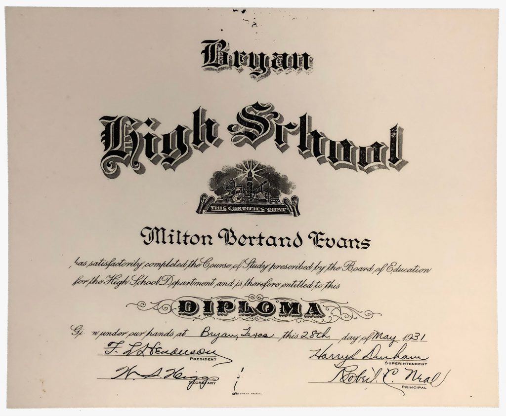 This is a copy of a diploma from E. A. Kemp Junior-Senior High School dated May 28, 1931.