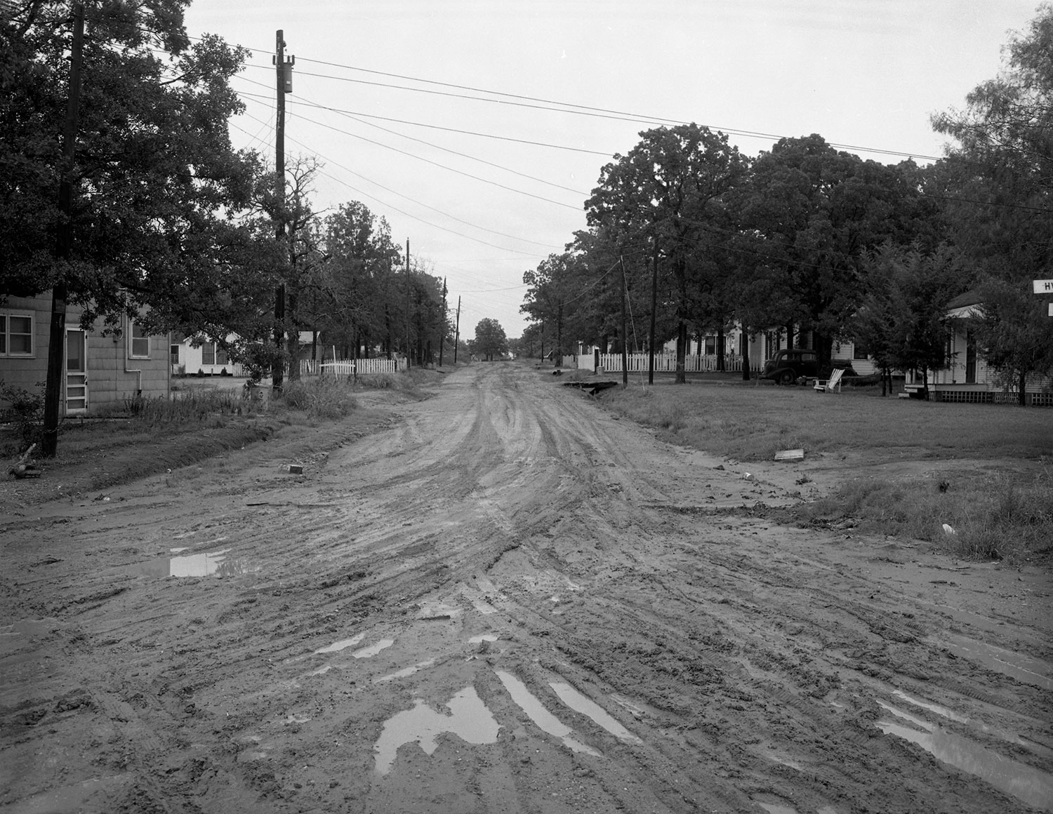 Dirt road in Bryan circa 1940s or 1950s.