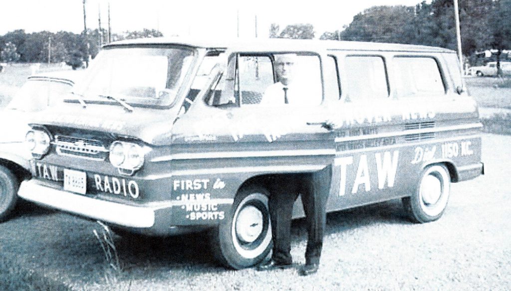 The WTAW Radio news van "Red Rover" in the 1960s.