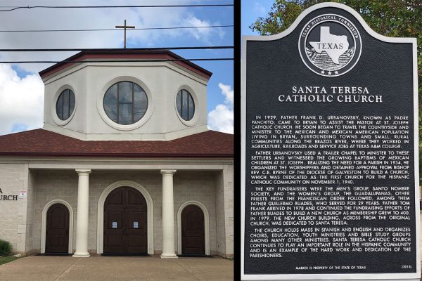 Santa Teresa Catholic Church and its Texas historic marker